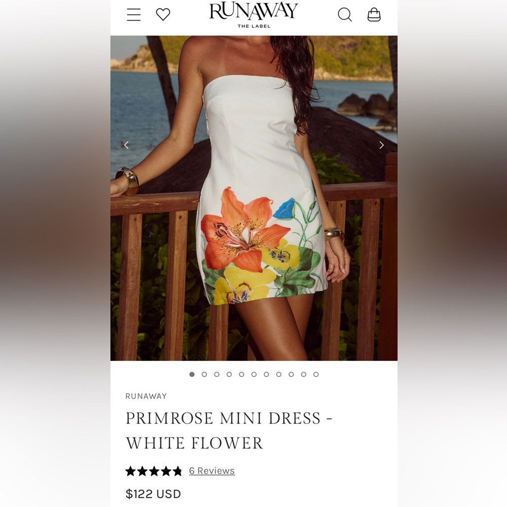 RUNAWAY THE LABEL - PRIMROSE MINI DRESS -
WHITE FLOWER